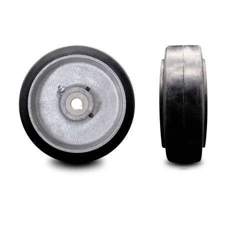 SERVICE CASTER 6" x 3" Rubber Tread on Cast Iron Keyed Drive Wheel - 3/4" Bore – SCC-RSS630-34-KW-2SS